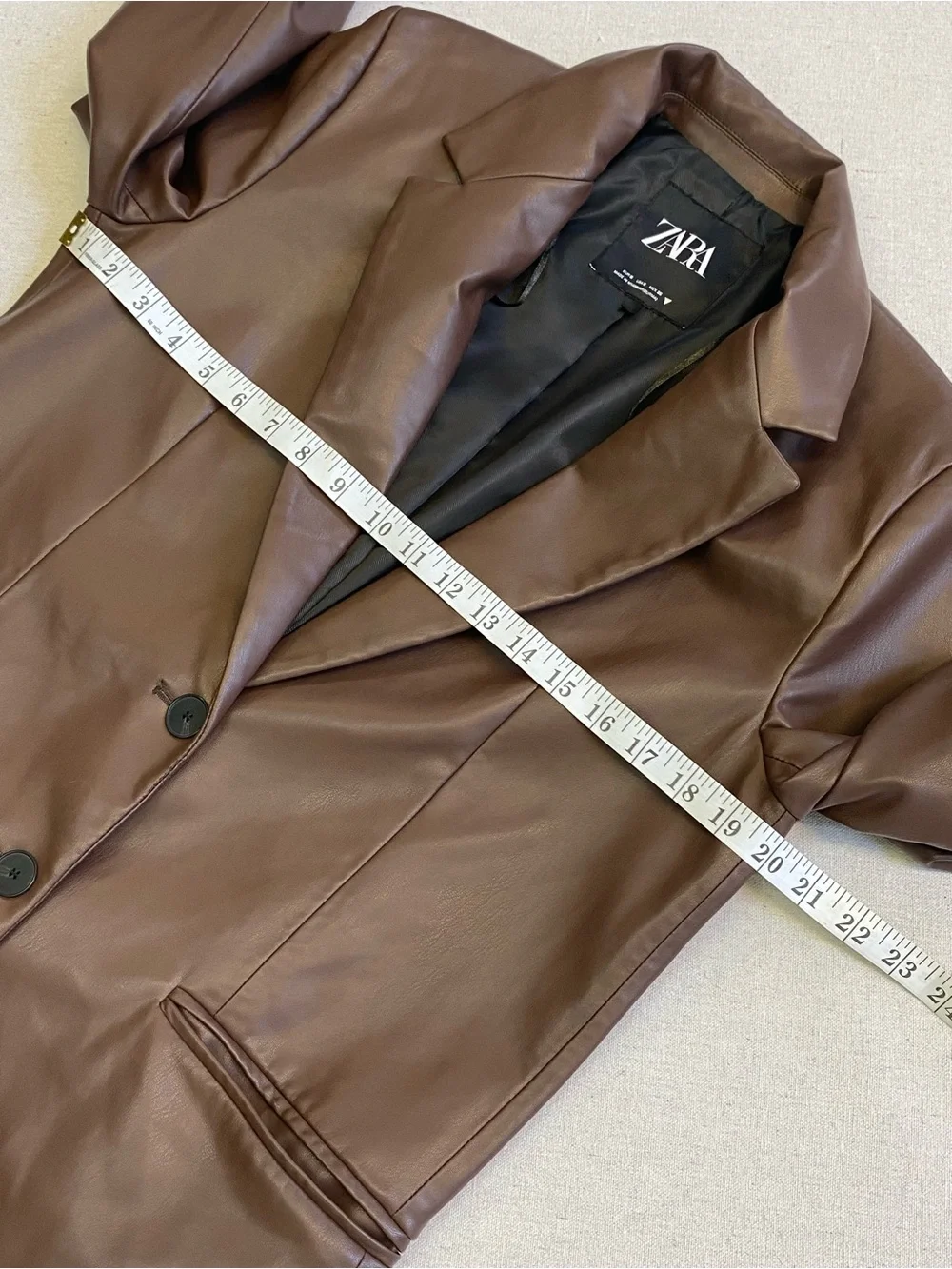 Zara Faux Leather Blazer Jacket Oversized